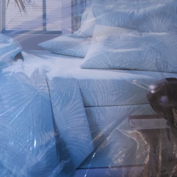 Vintage Burlington No-Iron Percale Floral 1 Twin Flat Sheet Tropical Green USA - Picture 4 of 5